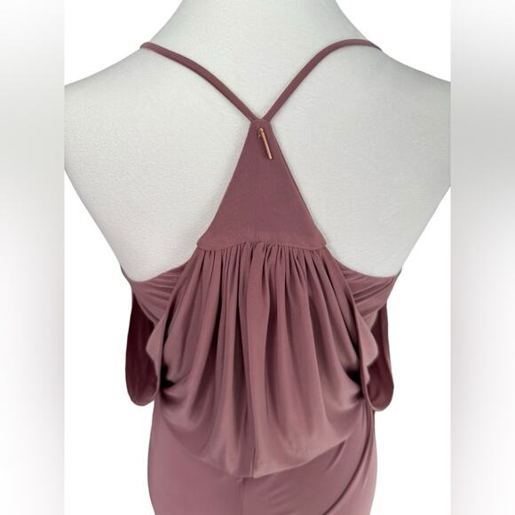 Misa Los Angeles Domino Dress Short Racerback Pink Cocktail Stretch Draped XS - Picture 12 of 16